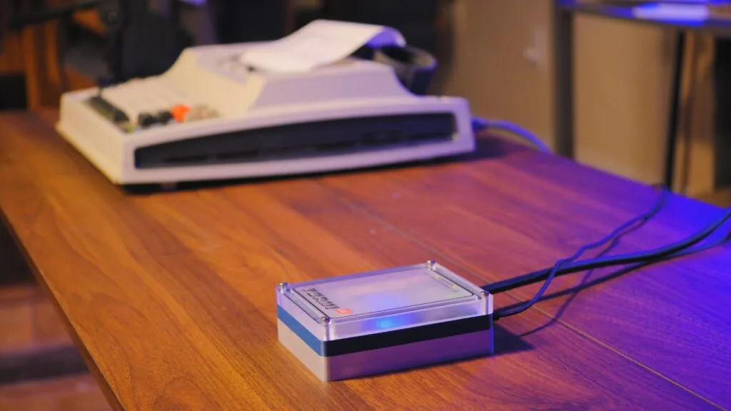 An Arduino® UNO™ Q lets this vintage terminal answer questions without internet access